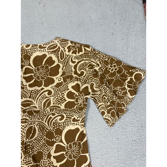 Roxy Womens Size M Boho V-Neck Flowy Sleeves Top Floral Swirl y2k - Picture 10 of 12